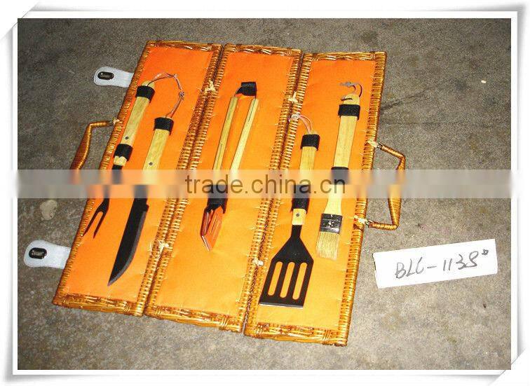 Wicker garden tool basket