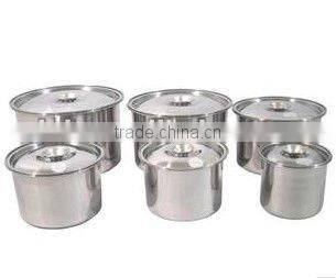 Stainless steel food storage bowl set with covers