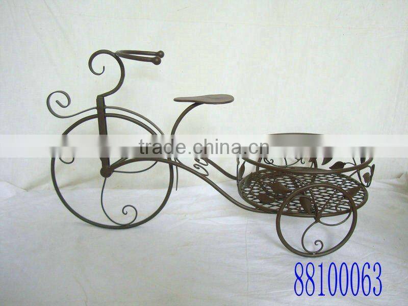 Iron bicycle plant holder