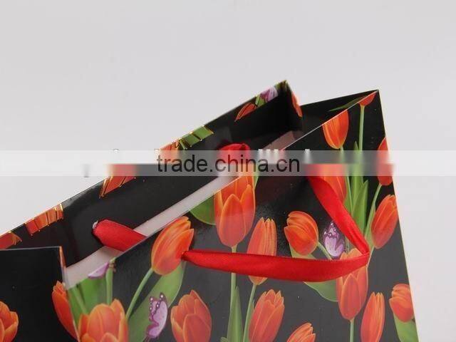 Flower Design Foldable Gift Bag / Shopping Paper Bag