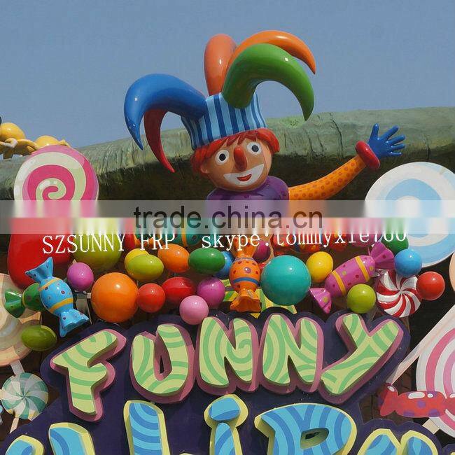 Large FRP clown figurine