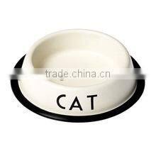 2017 New arrival galvanized metal non-slip pet food feeder dog cat water bowl