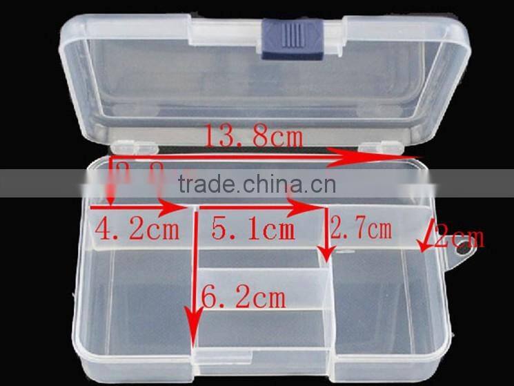 5 Grids Clear Fancy Plastic Dividers Box 5 Slots Beads Kids Art DIY storage boxes