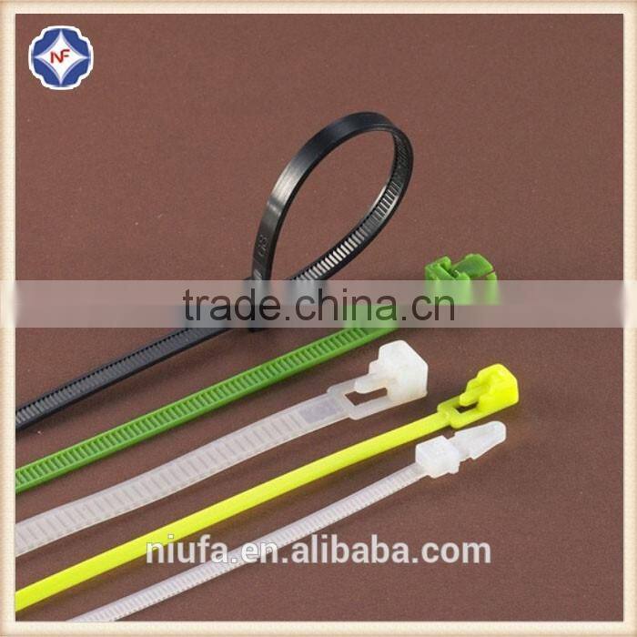 Colorful adjustable cable ties self-locking zip clips