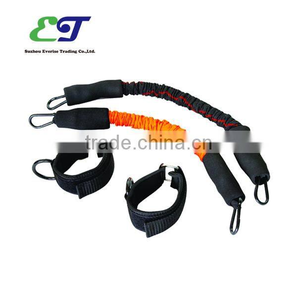 Different heavy resistance band set with two door clasps&2 resistance band latex tube outdoor gym