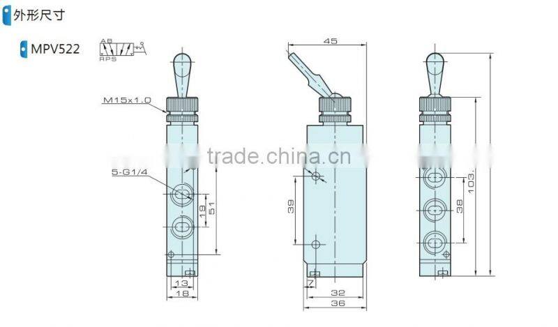 MPV series Lever butterfly valve with high quality