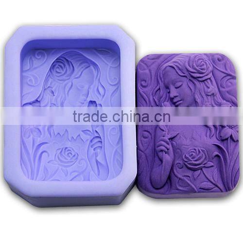 3D beautiful lady handmade silicone soap molds