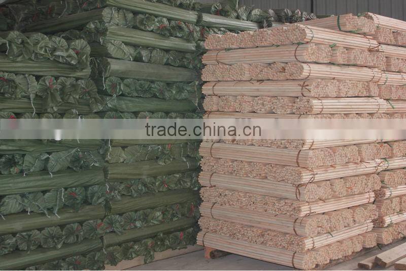 Natural wooden broom handle