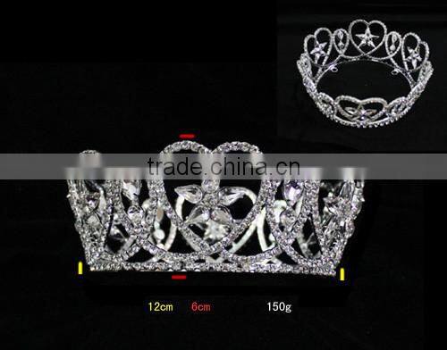 2015 Rhinestone Heart Queen Crown For Kids H172-153
