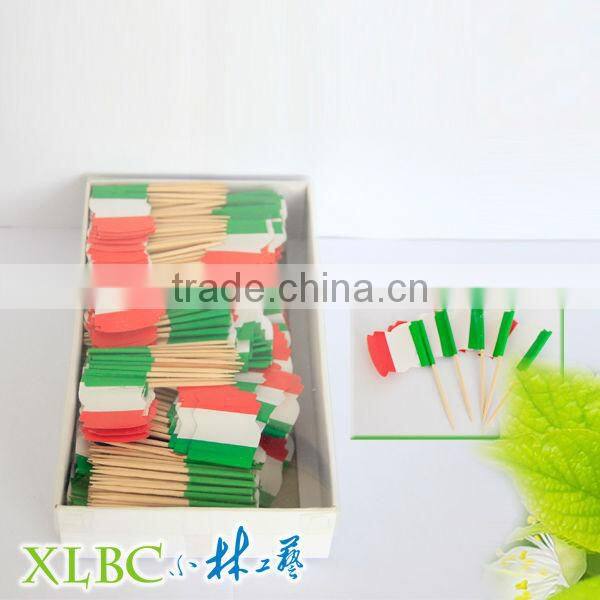 Disposalbe wooden flag toothpick with national