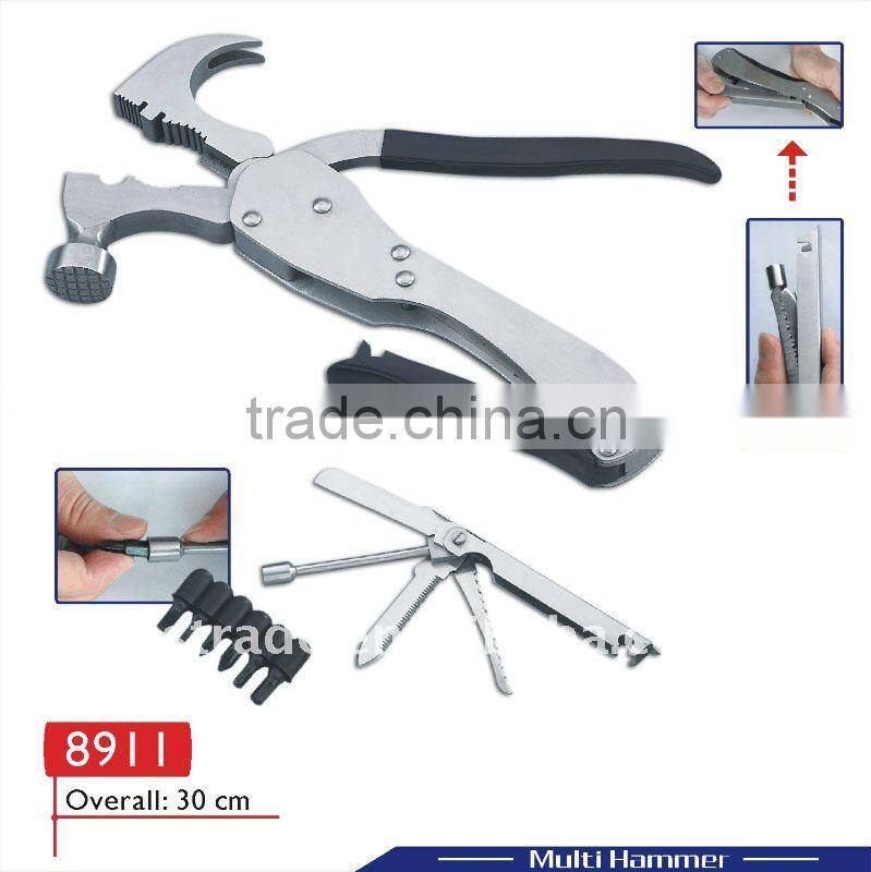 Promotion hardware mini multi function pocket hand tool hammers with axe 8911