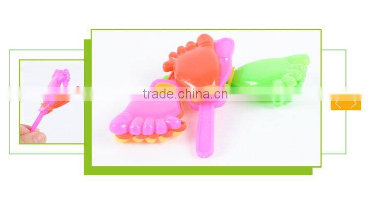 Cheap promotional gift plastic foot shape clapper toy