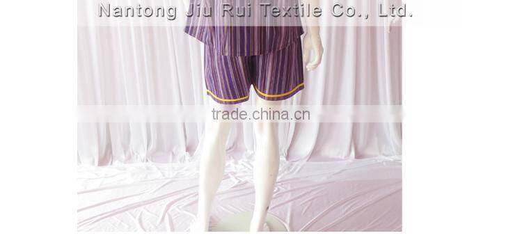 Korean Style Stripe Pajamas for Men With Pocket Elastic Waist 2 piece Set Hotel Quality Autumn Unisex Pajamas For Sauna