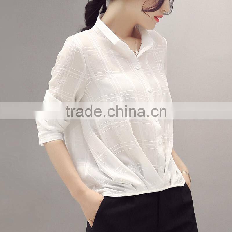 Latest fashion new blouse designs ladies tops 2017 summer shirts for women blouses