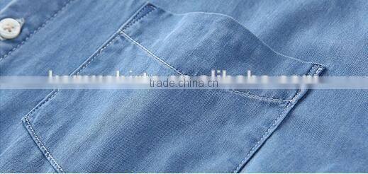 Wholesale Denim shirt for mens shirt factory Cotton washed BLUE mens denim shirts