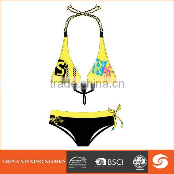 Latest design lady bikini for beach and sports 2 piece new style bikini