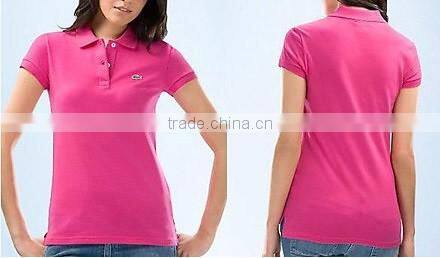 Women Polo shirt, short sleeve, 65%polyester , 35%cotton, pique fabric