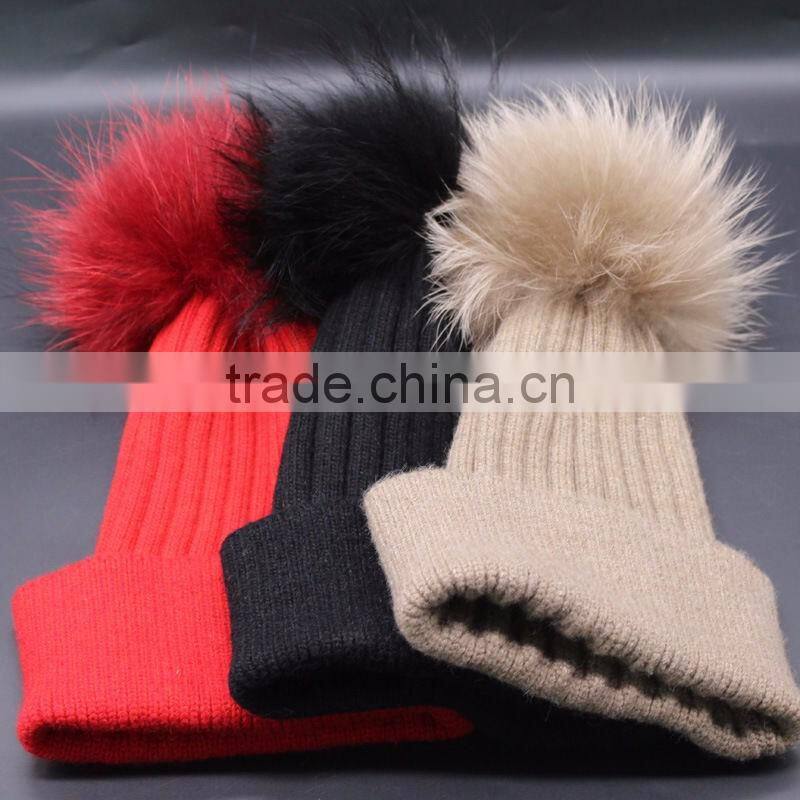 new fashion custom design knitted kids pom pom beanie