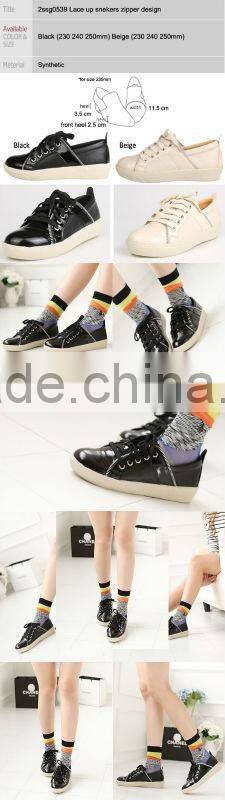 2ssg0539 Lace up snekers zipper design