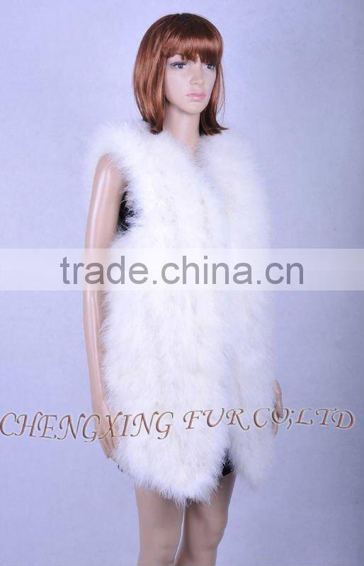 CX-G-B-137E Genuine Feather Dress Lady 's Vest