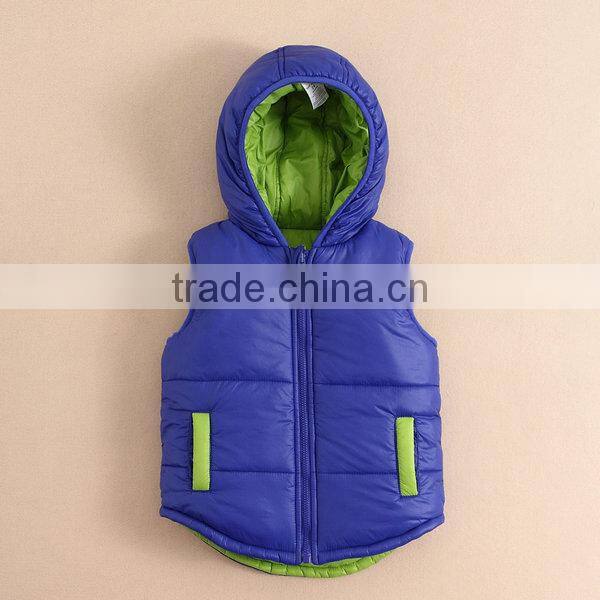 Wholesale mom and bab infant and toddler jackets, two sides wear kids boys vest winter