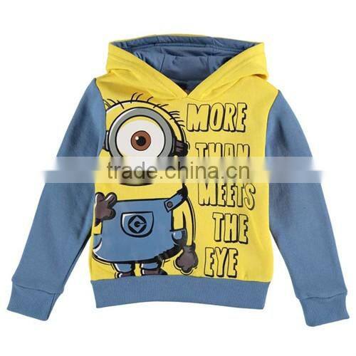 Children pullover print fleece hoodie custom, kids clothing wholesale boys