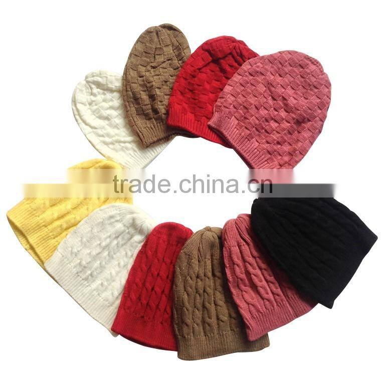 plain export double layer pure color cheap winter warm hats factory