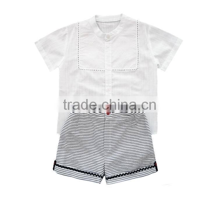 2PCS Children Frocks Designs Cotton/Linen Shorts Outfits Kids Clothes Sets Baby Boys Boutique Clothing Sets