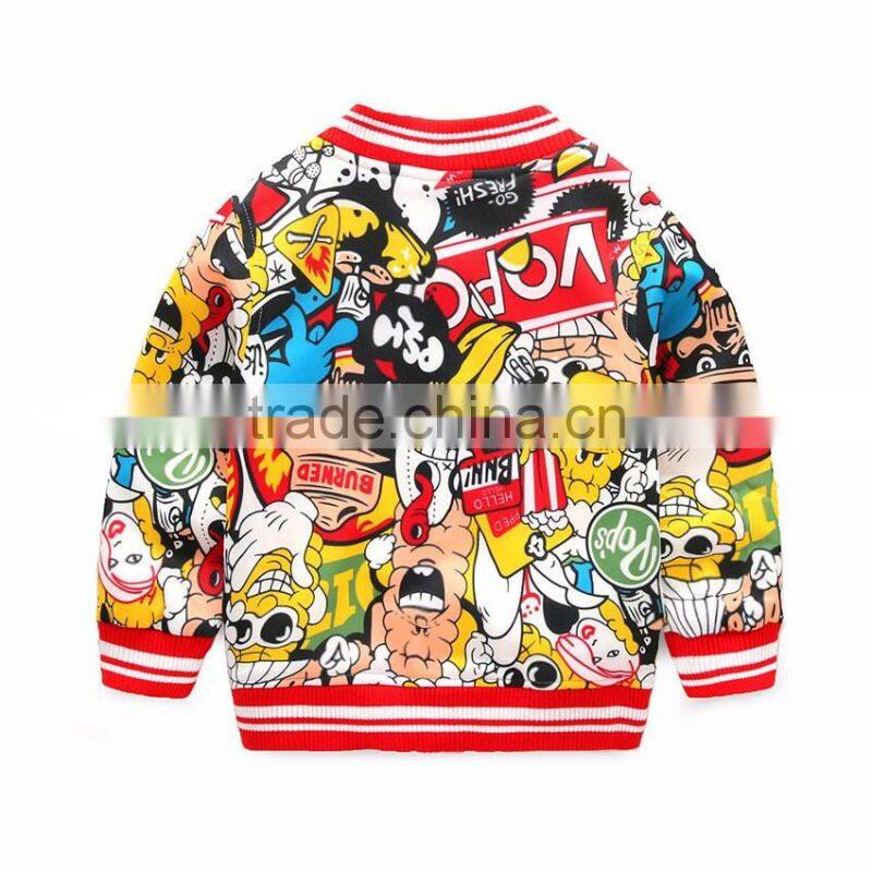 Wholesale Custom High Quality Kids Jacket Cartoon Printed Children Jackets 2-8 Years Kids