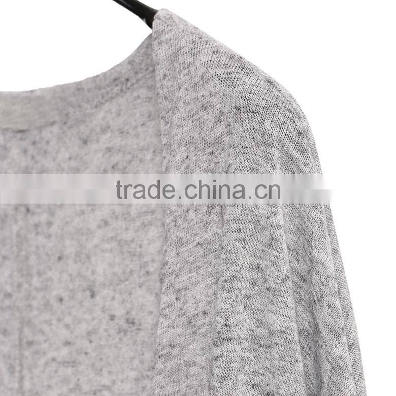 Cocoon Neckline no button draped acrylic plain ladies open front cardigan