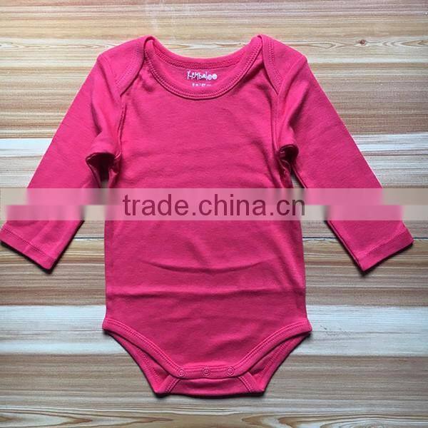 2017 New Design Baby Rompers Plain 100% Cotton