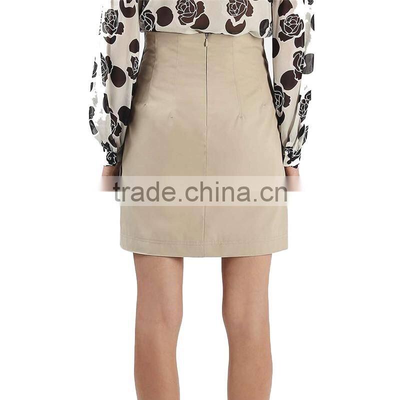 2017 OEM Spring Warm Tone Mini Tight Skirt with Side Fasteners
