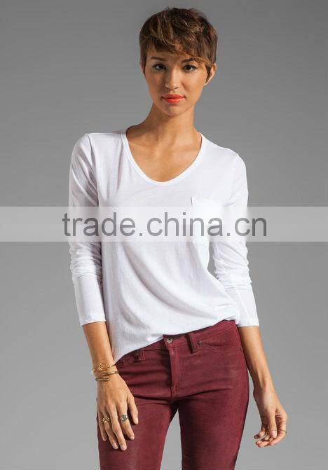 long sleeve blank tee shirts woman