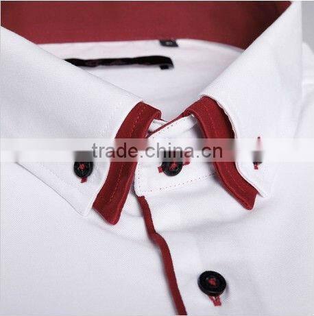 fashion double collar style long sleeve fancy shirts for men