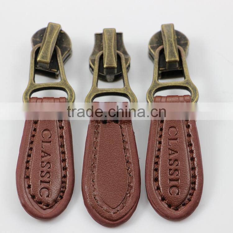 New Customer Leather Zipper Puller With Logo