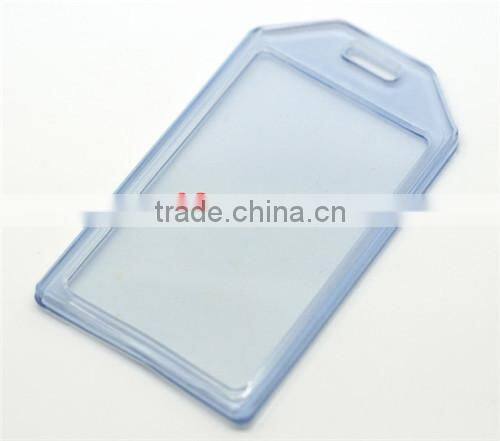Blue Vertical Plastic ID Card Badge Holder 10.5x6cm