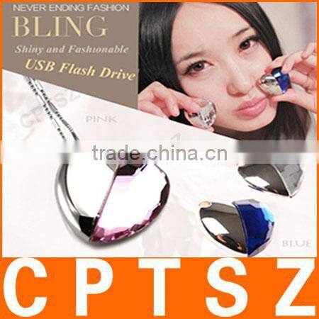 Crystal Heart-Shape Flash Memory Stick Pen Drive, Valentines Gift