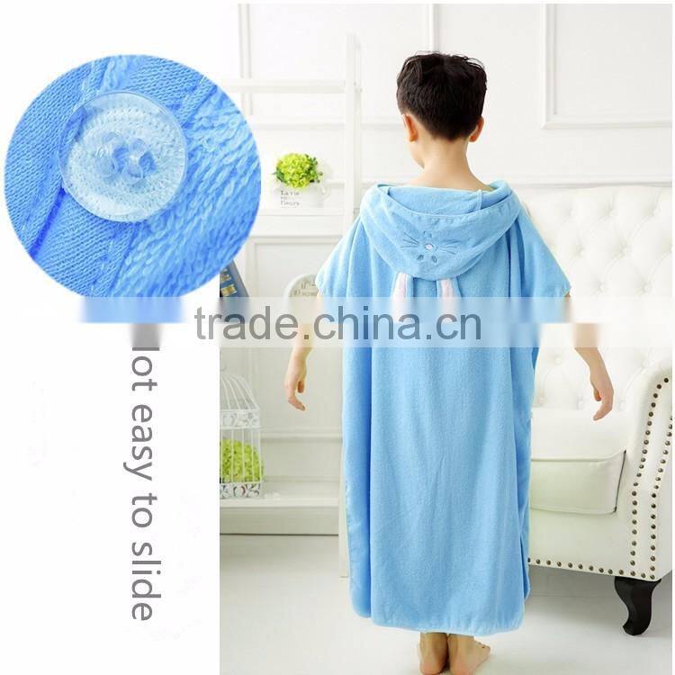 Kids towel poncho 100% cotton towelling fabric embroidered