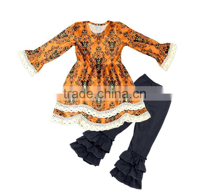 zhejiang yiwu girls long sleeved clothes give you a different dress feeling Long autumn stripes wrinkled girls cotton