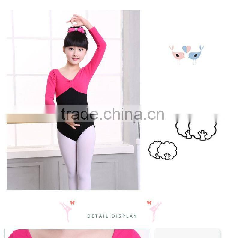 Wholesale Kids Girls Training Dance Costumes 100% Cotton Gymnastics Leotards