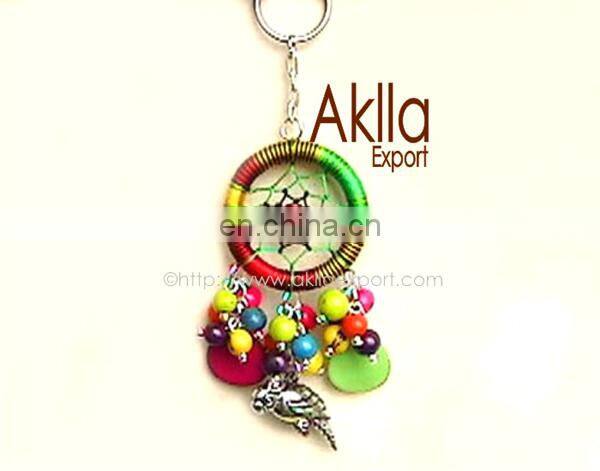 Ecological Keychains with Dreamcatcher and Seeds
