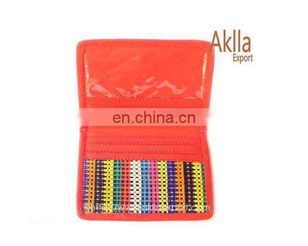 Card Holders of Woven Straw with Flower