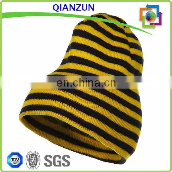Mens Fashion Stripe Knitted Beanie Winter Beanie Hat