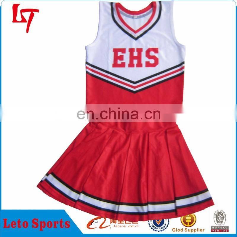 Plus size dance wear cheerleading uniform full custom sublimationWholesale fashion tank top spandex cheerleading uniforms