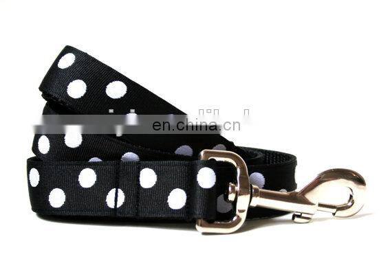 New arrivel black polka dot nylon dog leash