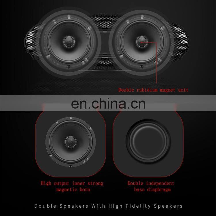 JOYROOM JR-M01 Double Horn Desktop Stereo Speaker with Built-in MIC, Support Hands-free Calls & TF Card & AUX IN & FM,