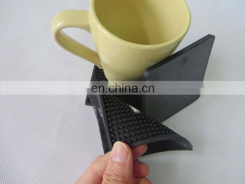 3D custom PVC glass drink coaster with embossed logo for mass selling
