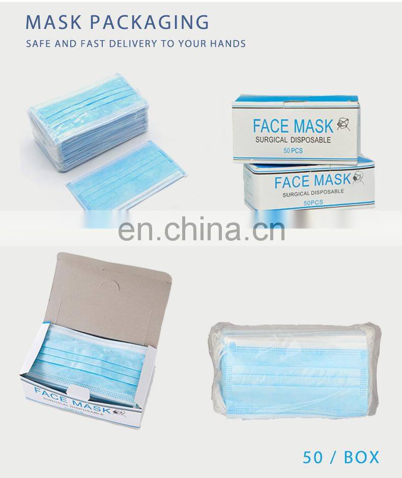 Manufacturer Disposable Face Shield Earloop Facemask Black Medical Facemask