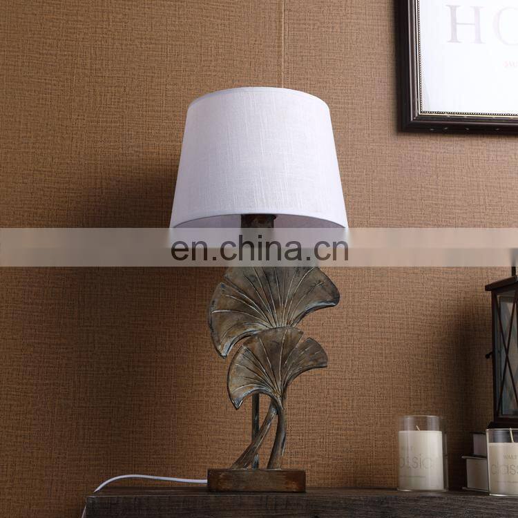 Factory cheap wholesale light fixtures vintage leaf shape bedroom desk lamp for hotel home