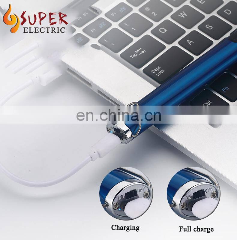 2019 Newest design Factory Cheaper wholesale stainless steel electric USB Arc candle lighter with safty lock and hanger